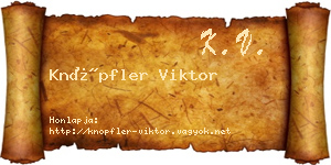Knöpfler Viktor névjegykártya